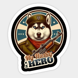 Husky soldier Sticker